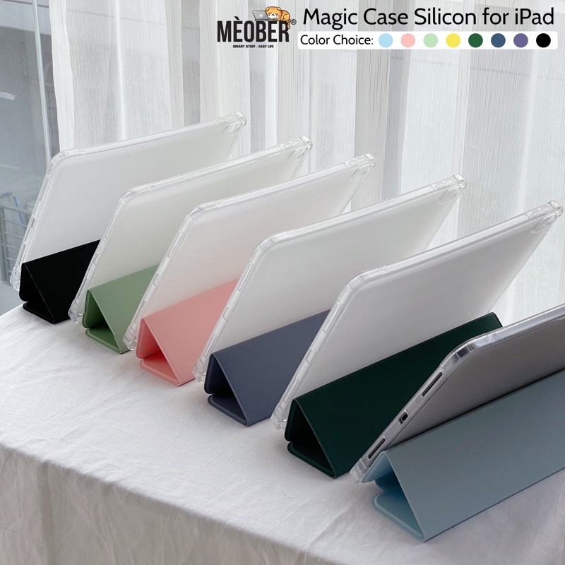 Bao da case iPad màu pastel, lưng nhám mờ, chống ố &amp; có khay bút - Cover iPad Basic MeoBer cho Gen7/8/9/10/Air4/5/Pro11