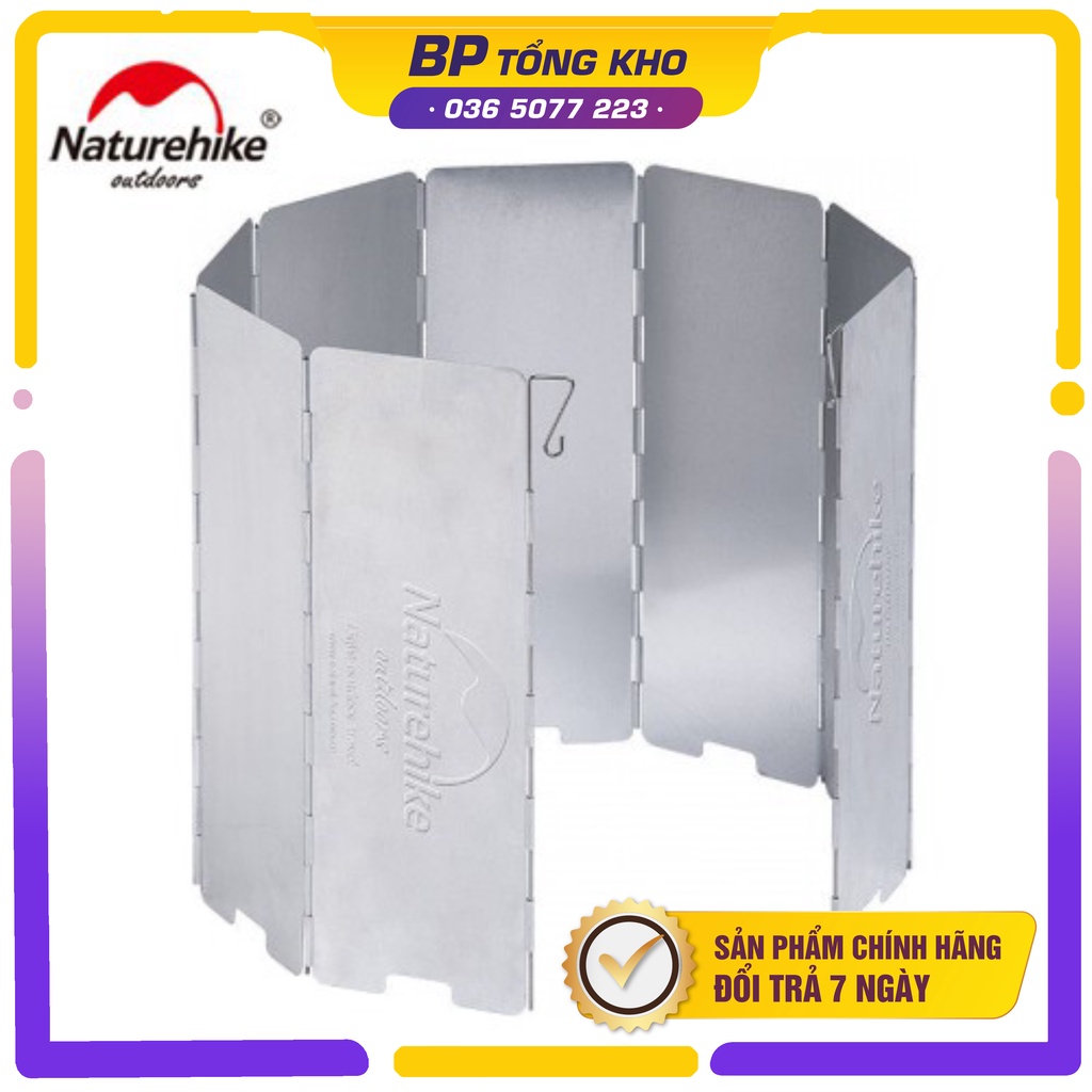 Tấm Chắn Gió Dã Ngoại 8 Tấm Naturehike NH15F008-B Chất Liệu Hợp Kim Nhôm chống gỉ Gấp Gọn