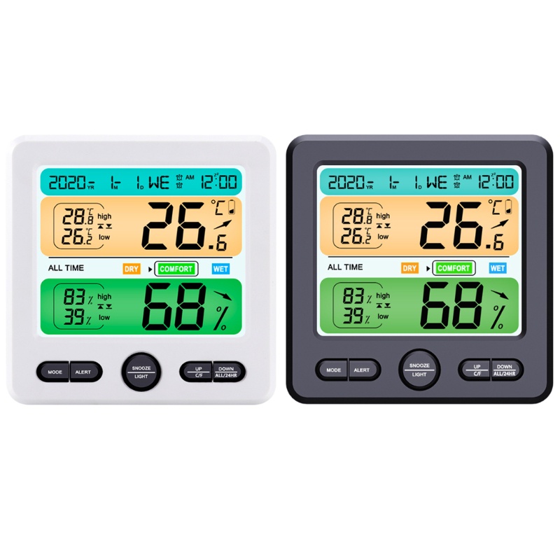 Màn Hình Hiển Thị Nhiệt Độ Và Độ Ẩm Cỡ Lớn Thoải Mái Màu Sắc Xinh Xắn