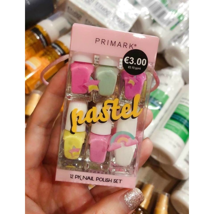 Set sơn móng tay bé gái Primark Little Rebel Nail Polish 12 màu pastel - Pháp