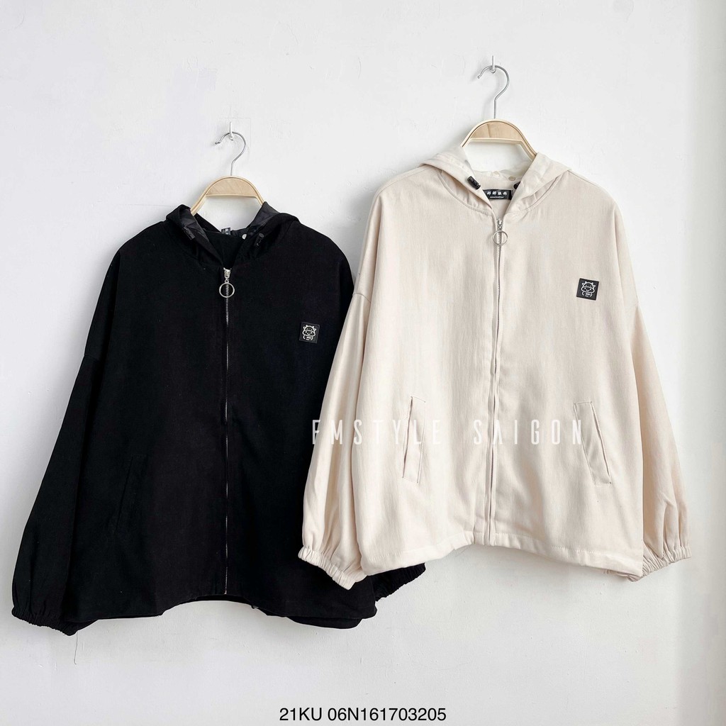 Áo khoác Hoodie rút gấu bò sữa ulzzang unisex thời trang tránh gió VM STYLE 21KU07EP1001