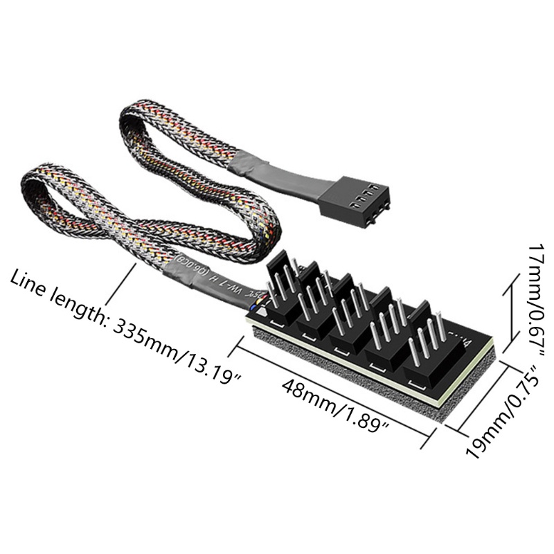 Bộ Điều Khiển Nhiệt Độ Quạt Cpu 4pin Pwm Hub 1 Sang 5 4pin