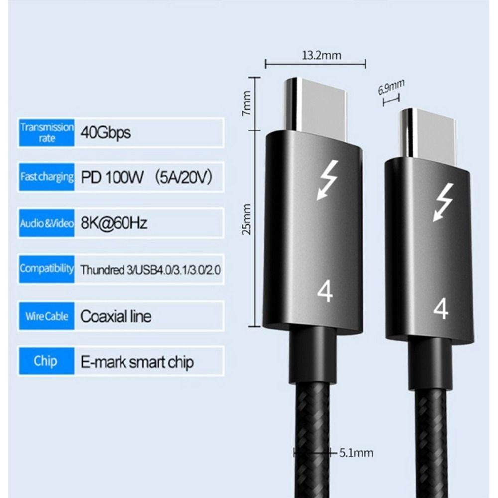Dây Cáp Sạc Truyền Dữ Liệu Type-C 100W USB 4 Chuyên Dụng Cho Điện Thoại