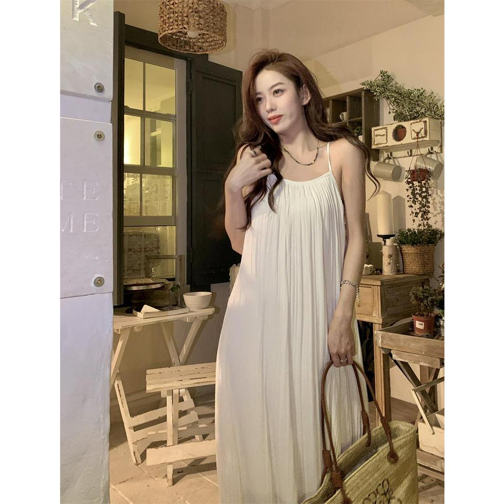 Đầm Dây Mỏng Dáng Dài Phong Cách Retro Pháp Quý Phái 63697