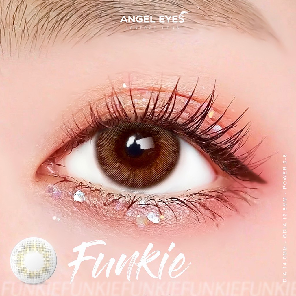 Kính Áp Tròng/ Lens mắt Xám Tây không giãn đeo 8-12h Funkie LIMITED POLYHEMA ĐỘ:0-6