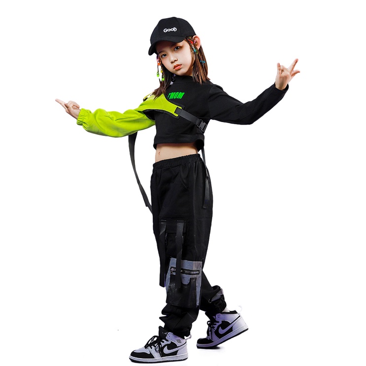 Bộ Đồ Nhảy Hip Hop Đường Phố Cá Tính Cho Bé 4-15 Tuổi