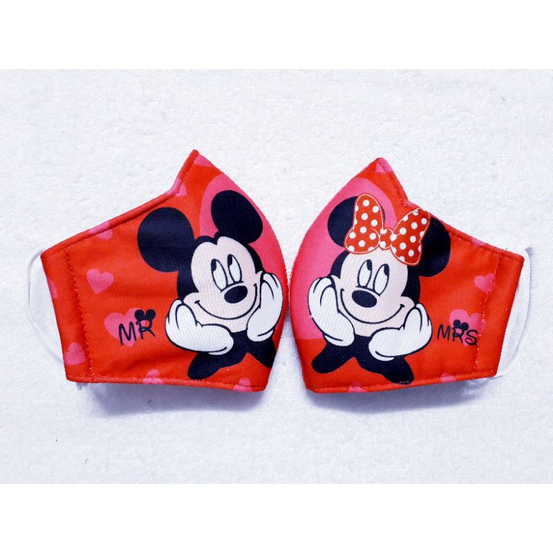 Khẩu trang vải Cao Cấp, size trẻ 15 x 22 cm, đỏ Mickey | BigBuy360 - bigbuy360.vn