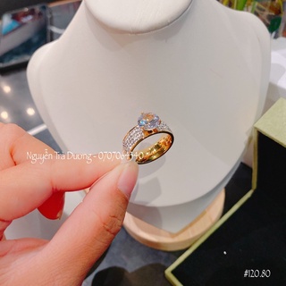 Nhẫn titan hột cao màu vàng không đen |Nguyễn Trà Dương|