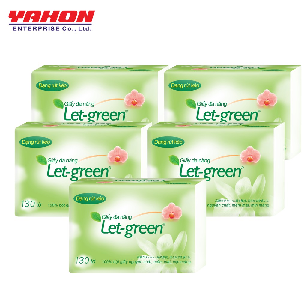 BỘ 5 TÚI GIẤY VỆ SINH ĐA NĂNG LET-GREEN 15*21CM 130 TỜ