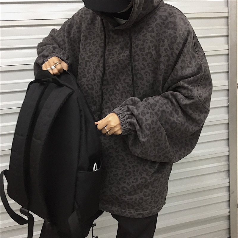 Áo hoodie nam bigsize unisex ulzzang hàn quốc, Áo hoodie nữ form rộng oversize mặc nhà đi học màu da báo unisex mặc đôi