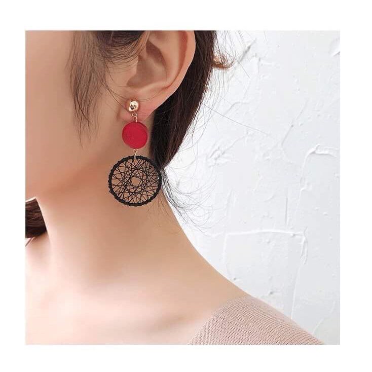 [K49010] Khuyên Tai Vòng Tròn Dreamcatcher Nhiều Màu