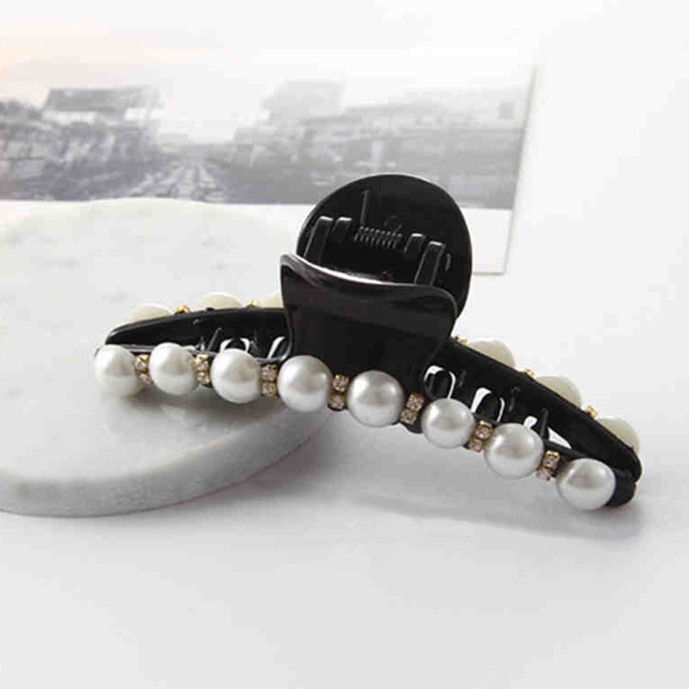 Kẹp tóc đính đá và ngọc trai giả sang trọng cho nữ