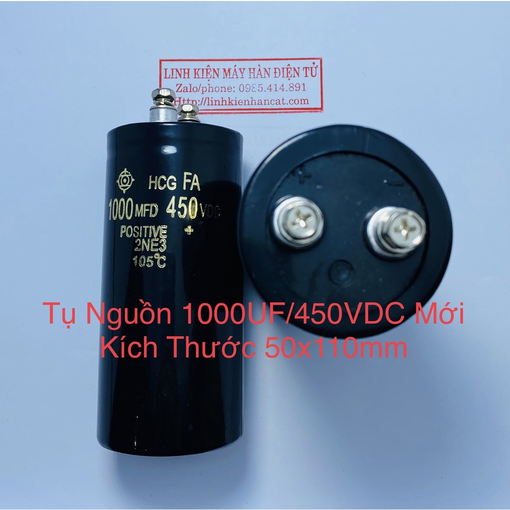 Tụ Nguồn 1000UF 450VDC Mới Kích Thước 50x110mm