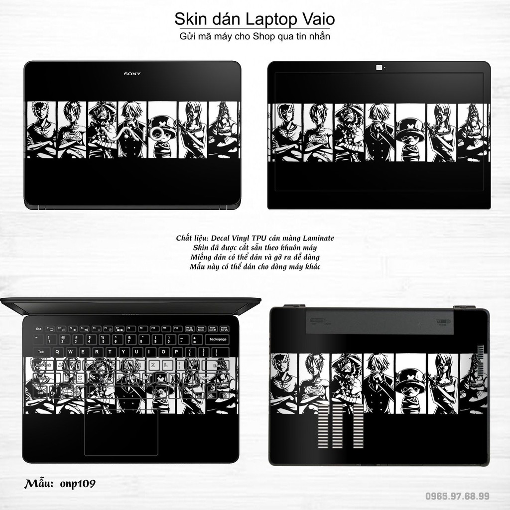 Skin dán Laptop Sony Vaio in hình One Piece nhiều mẫu 11 (inbox mã máy cho Shop)