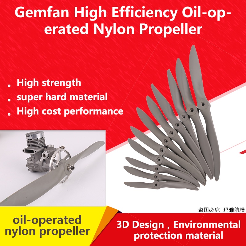 Gemfan 10x6 Inch 1060 8x6 9x5 9x6 11x6 12x6 12x8 13x4 13x6 14x6 15x10 Phát Sáng Khí Nitro Cánh Quạt 