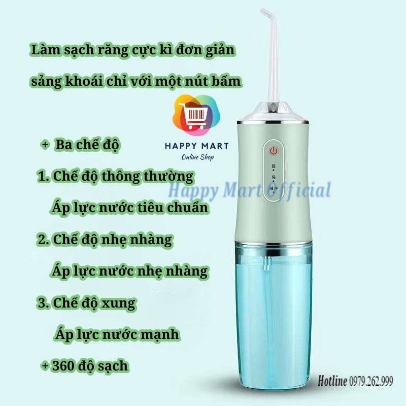 Máy tăm nước vệ sinh răng miệng siêu sạch cầm tay chính hãng theo công nghệ Châu Âu Oral Irrigator