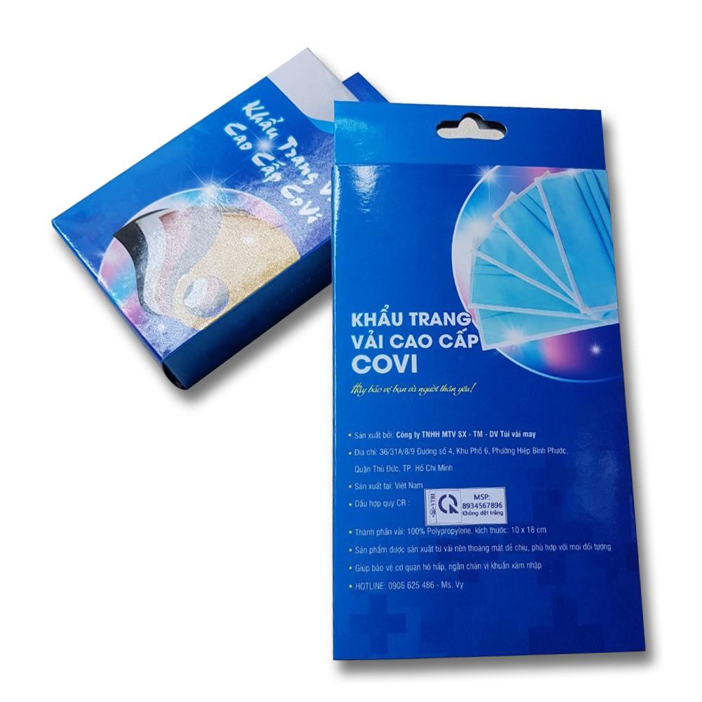 KHẨU TRANG VẢI CHỐNG BỤI COVI-POLY MÀU XÁM-1 HỘP/10 CÁI | BigBuy360 - bigbuy360.vn