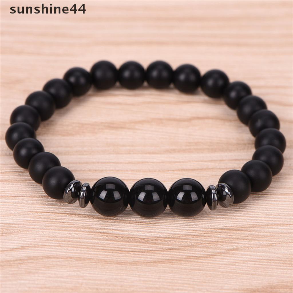 Vòng Đeo Tay Chuỗi Hạt Đá Tourmaline Màu Đen Thời Trang Sunshine44 Cho Nam