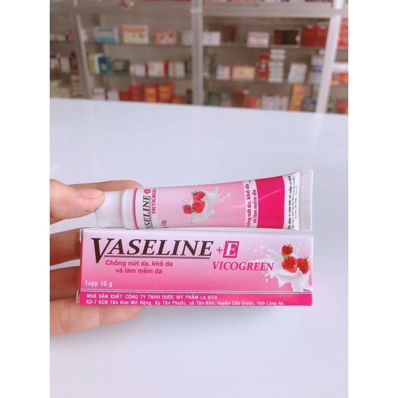 Dưỡng môi Vaseline E+ làm mềm mịn môi  t/10gr