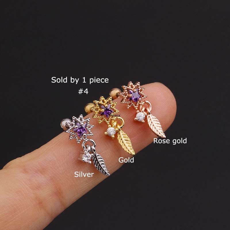 1 Khuyên tai đính Zircon nhiều kiểu dáng tùy chọn