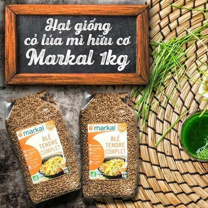 Hạt giống cỏ lúa mì Hữu cơ Markal túi zip 300g