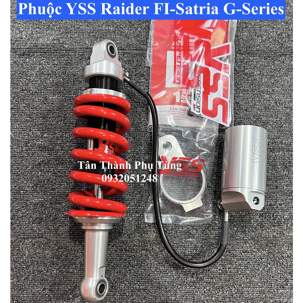 Phuộc YSS Raider Fi, Satria G Series Chính hãng- Đỏ bình bạc