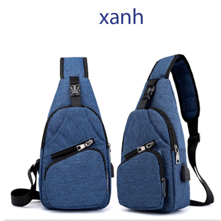 Túi đeo chéo unisex cao cấp thời trang hàn quốc có cổng sạc usb 5*