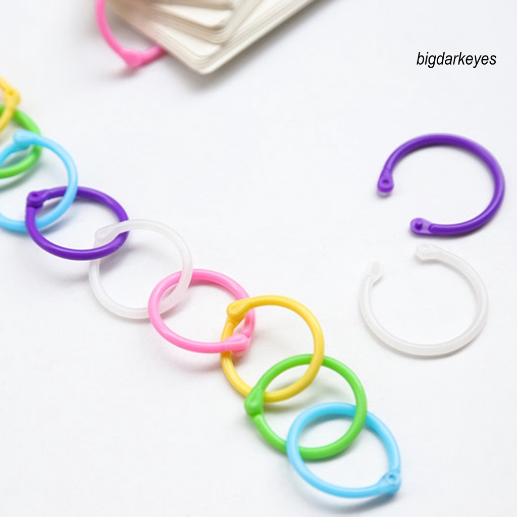 Nyt- Set 30 Vòng Cố Định Lỗ Bằng Nhựa Màu Kẹo Cho Vòng Nhẫn / Đồ Dùng Rời