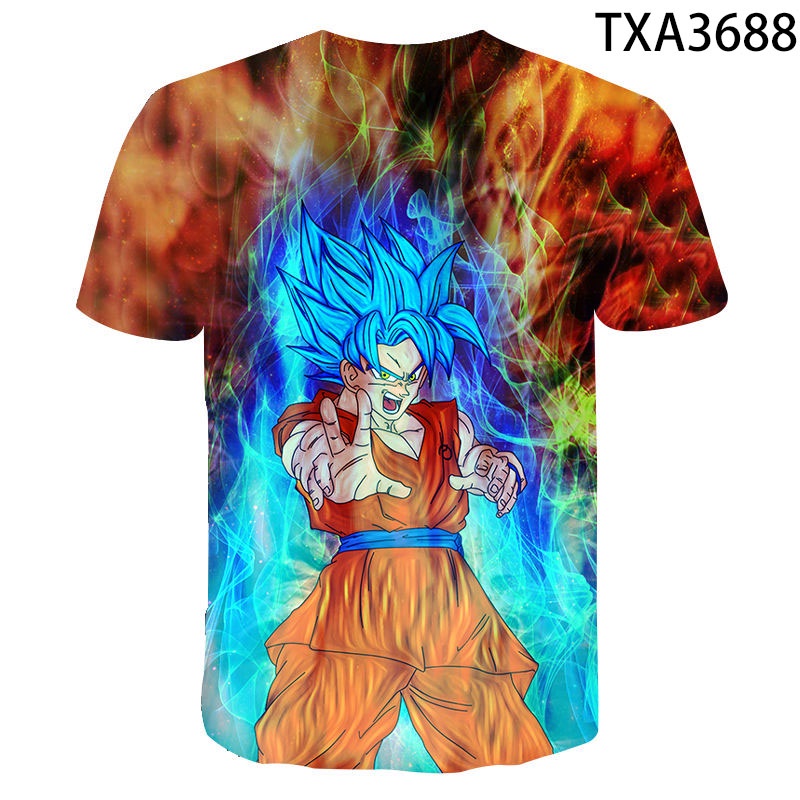 Áo Thun Tay Ngắn In Hình Goku Thời Trang Mùa Hè Cho Bé Trai Và Gái