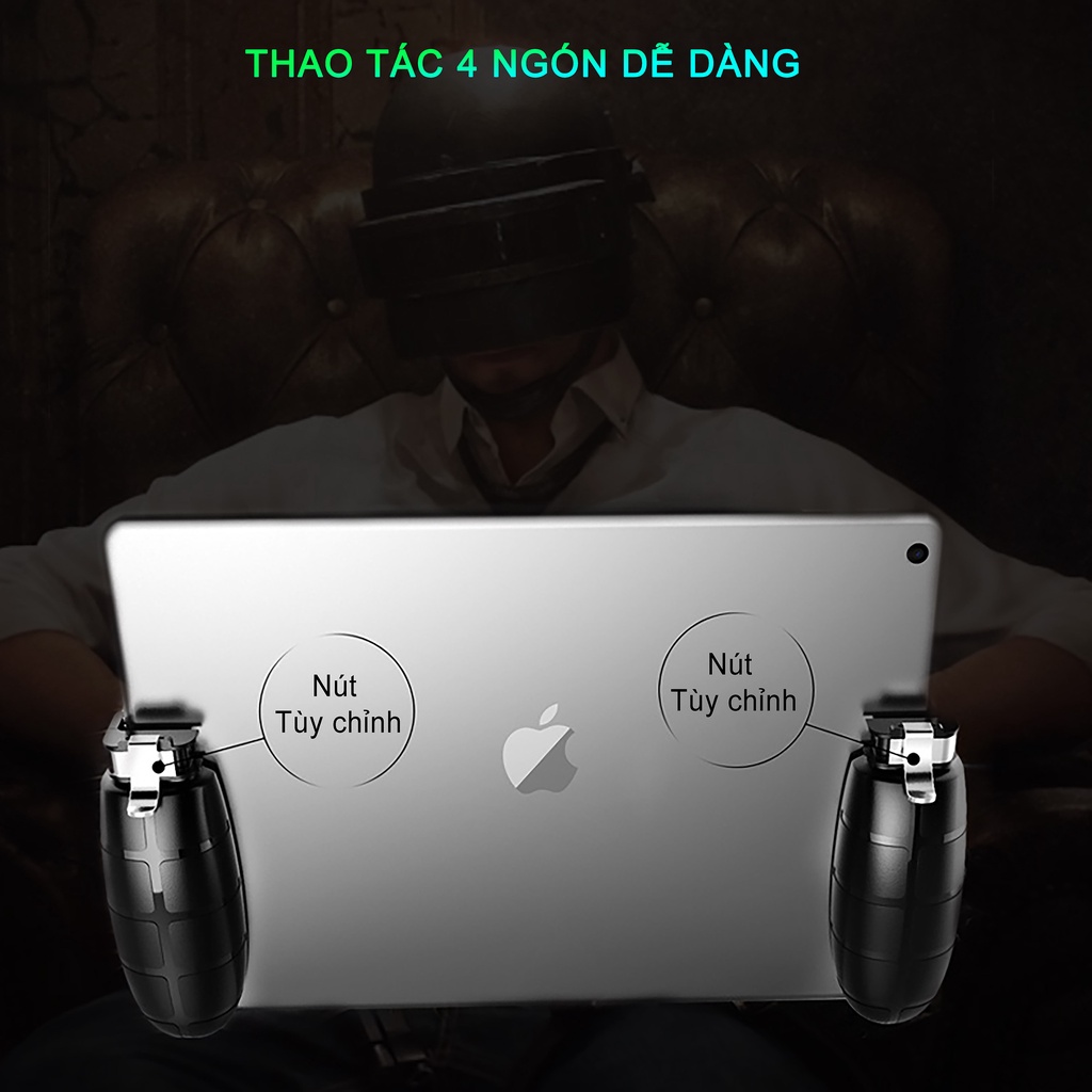 Tay cầm chơi game cho iPad Tablet SIDOTECH AKPAD-T thao tác 4 ngón ghìm tâm dễ dàng chơi game PUBG / FreeFire / ROS