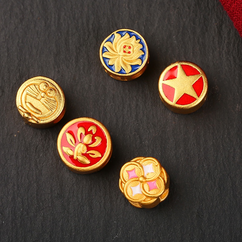 Hạt Xỏ Vòng Tay Bện Dây Thủ Công Họa Tiết Hoa Cúc / Ngôi Sao Năm Cánh / Doraemon