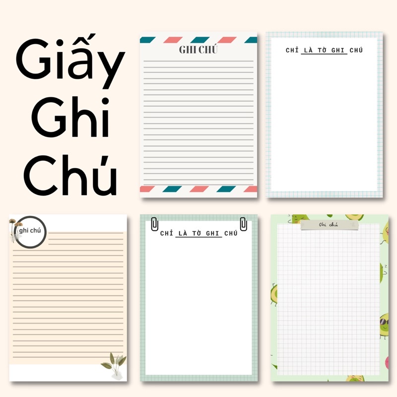 Giấy Ghi Chú A5/A6 Tiện Lợi Dành Cho Học Sinh Hoặc Nhân Viên