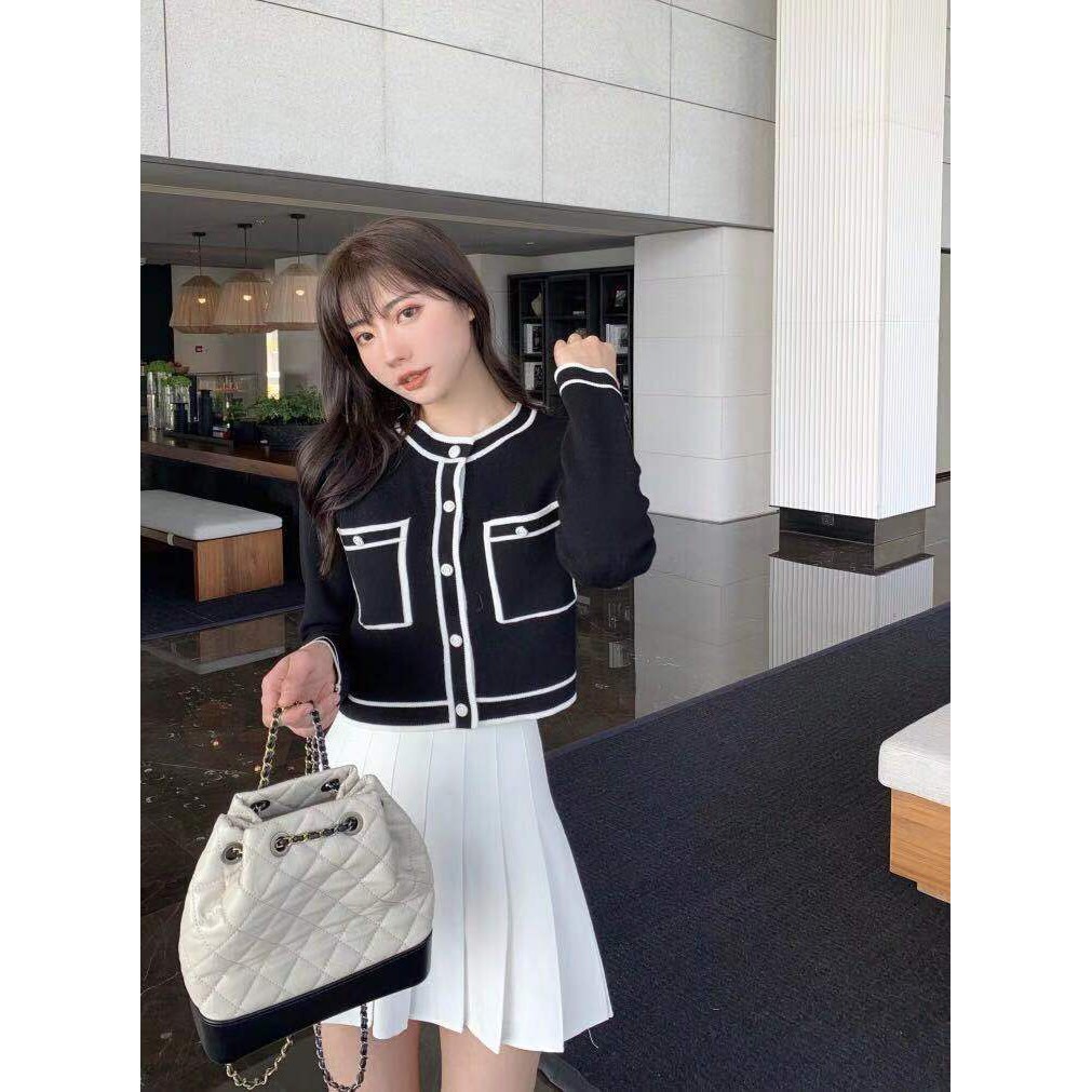  Áo jennie blackpink Cardigan Dệt Kim Tay Dài Màu Hồng Phong Cách Đáng Yêu Cho Nữ