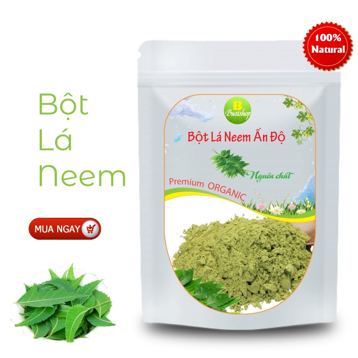 Bột lá nem Ấn Độ nguyên chất 100g - Giảm mụn, sáng da, mờ thâm sạm