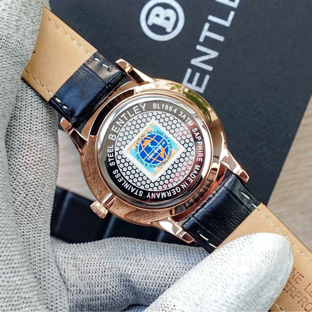 Đồng hồ nam dây da mặt kính chống xước Bentley BL1864 BL1864-10 BL1864-10MRBB