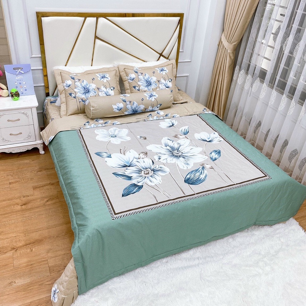 Bộ Chăn Ga Gối Phủ Trần Bông Cotton Living Mẫu Hot Nhất 2023