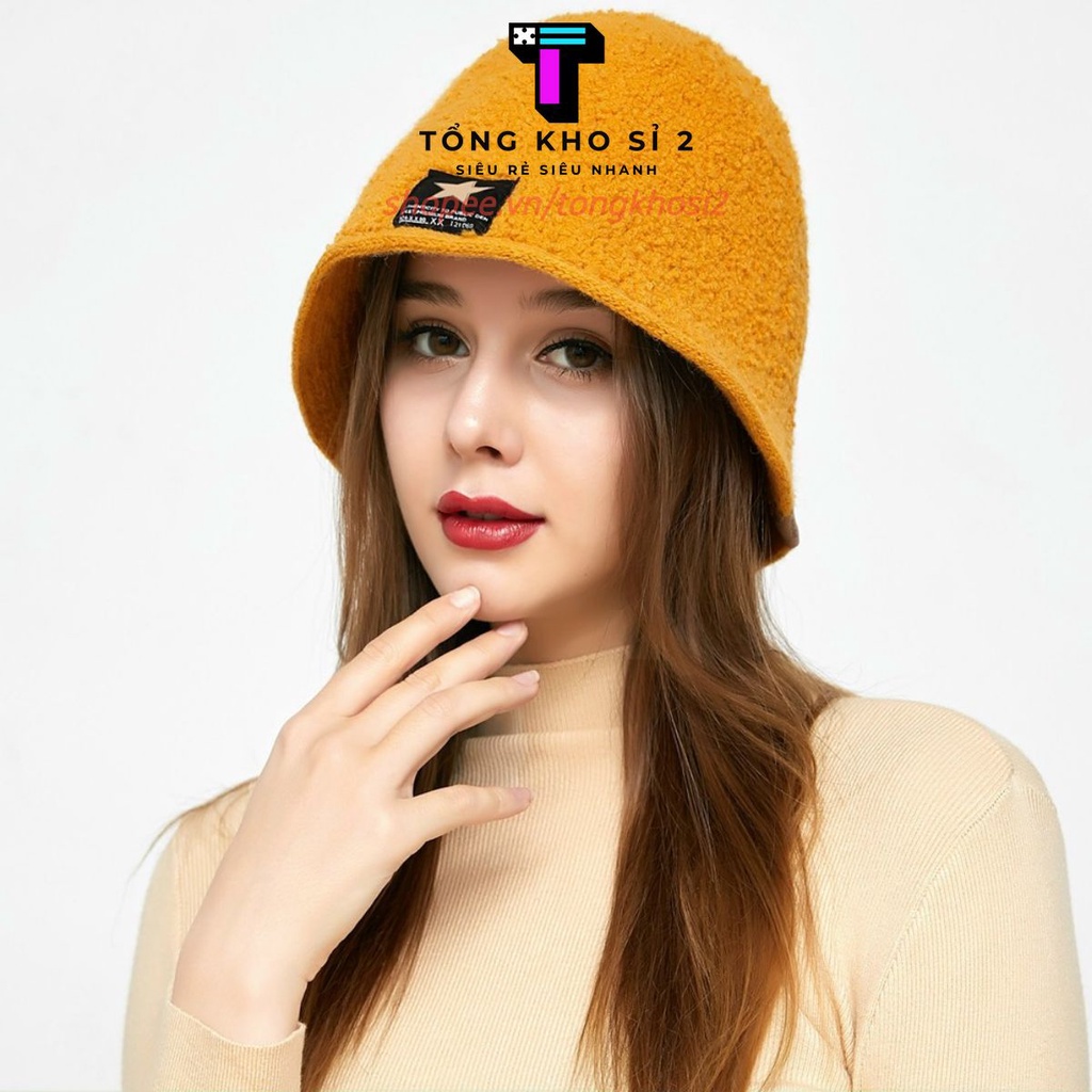 Mũ beanie lông cừu ngôi sao mẫu mới, chất xịn mịn