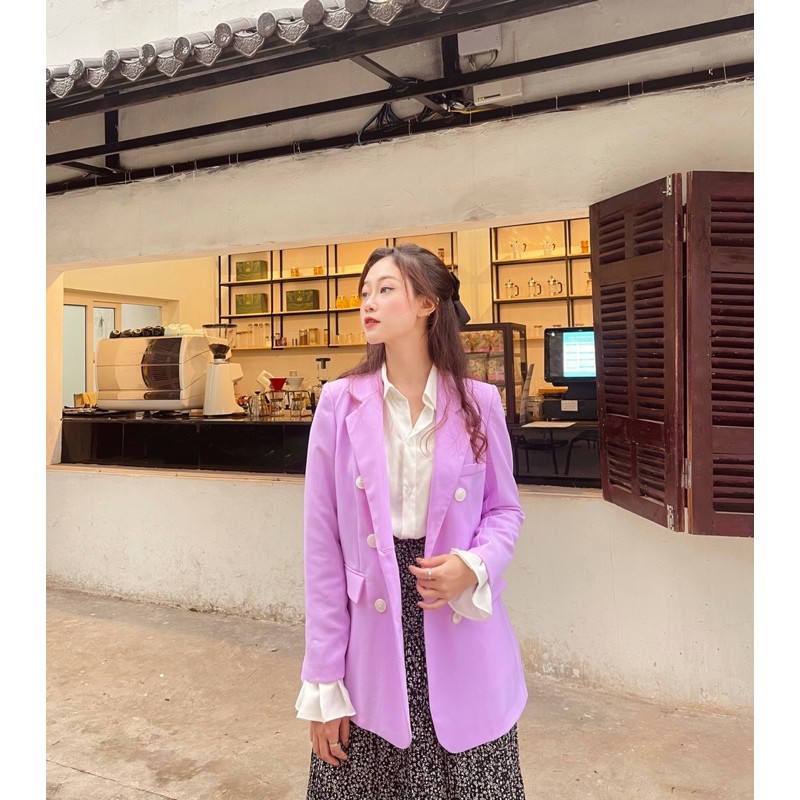 Áo Blazer nữ tím thời trang công sở 6SIX closet