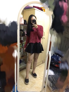 Áo len nhung croptop