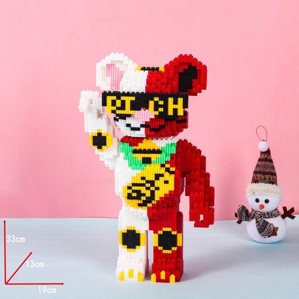 Lego Bearbrick, Đồ Chơi Lắp Ráp Gấu Bearbrick Cỡ Lớn 36cm annhienstore