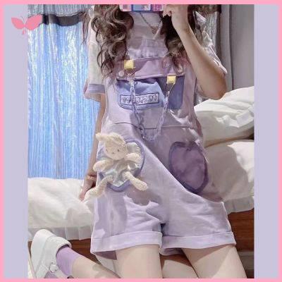 Set Áo Thun Ngắn Tay + Quần Yếm Phong Cách Hàn Quốc Dành Cho Nữ