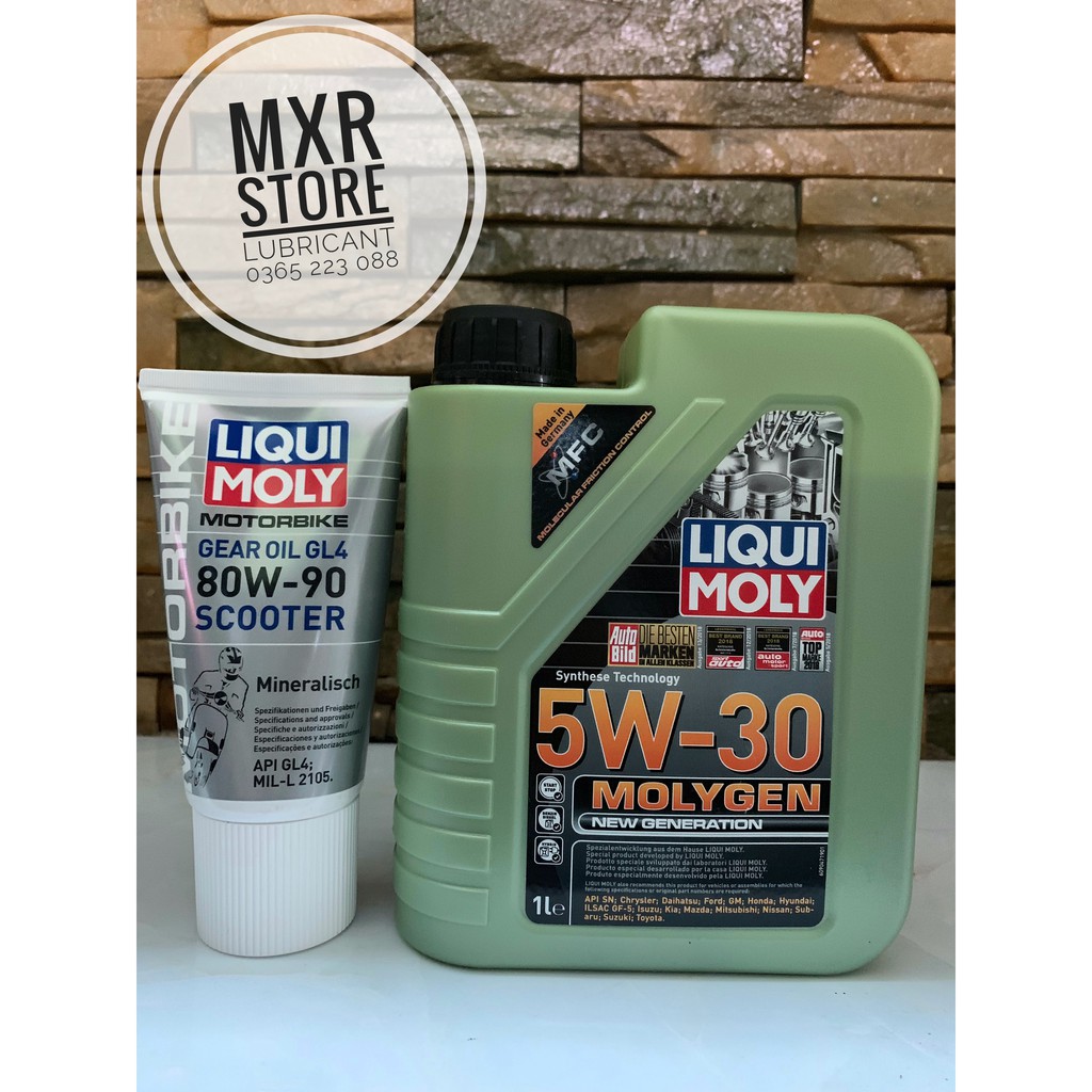 Combo Dầu Nhớt Tay Ga LIQUI MOLYGEN 5w30 1L và Láp LiQUI MOLY 80w90 120ml