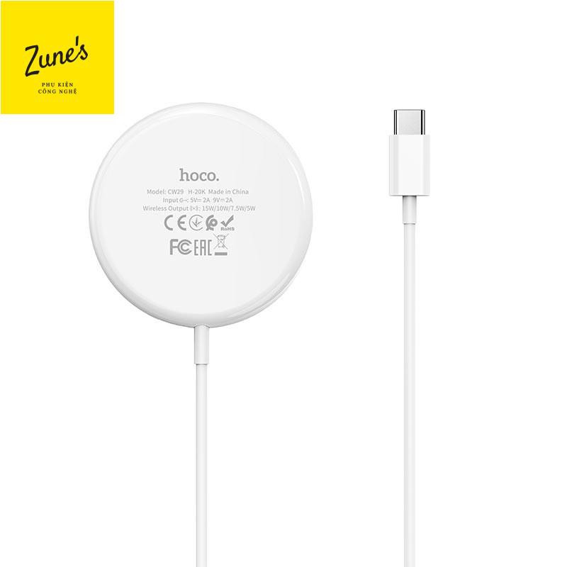 Sạc Không Dây MagSafe Từ Tính 15W Hoco CW29/CW30 Cho Iphone 11,12, 12pro, 12pro max - Bảo Hành 12 Tháng 1 đổi 1