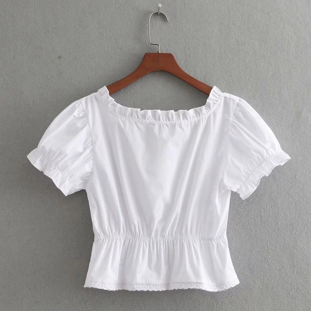 Áo Croptop chun eo ren gấu cho người béo mập - ABEO069