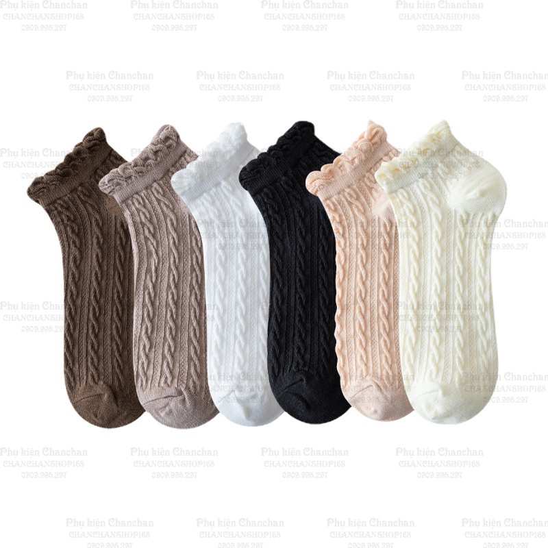 Vớ ngắn sọc xoắn size Nữ 16k / đôi