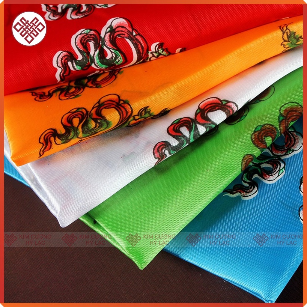 Khăn Khata Bát Cát Tường [Kim Cương Hỷ Lạc] Vẽ Màu 150X28Cm