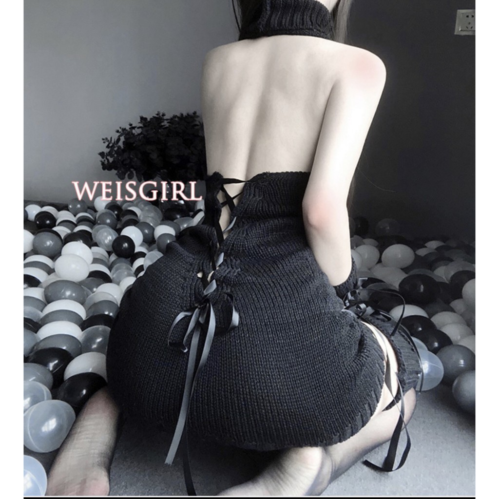Đồ ngủ sexy 💝 FREE SHIP 💝 Set ngủ Cosplay len kín dây đan hông quyến rũ | BigBuy360 - bigbuy360.vn