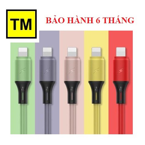 [Chính hãng] Dây sạc lightning dành cho iPhone/iPad vỏ nhựa dẻo đủ màu sắc siêu nhanh siêu bền XKS (bảo hành 6 tháng)