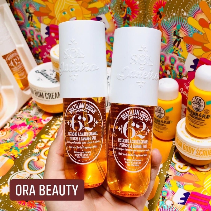Xịt thơm cơ thể Sol De Janeiro Brazilian Crush Cheirosa ’62 Bum Bum Hair & Body Fragrance Mist