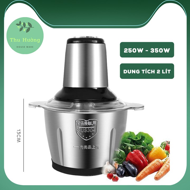 [TRỢ SHIP] Máy Xay Thịt Đa Năng Cối Inox 304 Dung Tích 2 Lít Công Suất 250W 350W 4 Lưỡi Dao